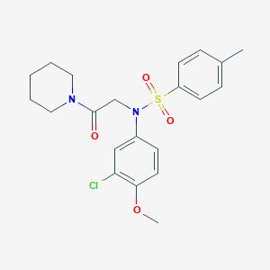 molecular formula C21H25ClN2O4S B422002 N-(3-Chloro-4-methoxyphenyl)-4-methyl-N-(2-oxo-2-(piperidin-1-yl)ethyl)benzenesulfonamide 