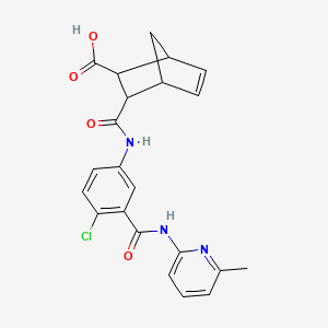 molecular formula C22H20ClN3O4 B4220022 3-[[4-Chloro-3-[(6-methylpyridin-2-yl)carbamoyl]phenyl]carbamoyl]bicyclo[2.2.1]hept-5-ene-2-carboxylic acid 