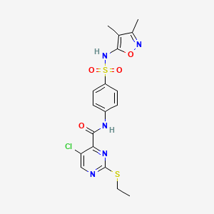 5-chloro-N-{4-[(3,4-dimethyl-1,2-oxazol-5-yl)sulfamoyl]phenyl}-2-(ethylsulfanyl)pyrimidine-4-carboxamide