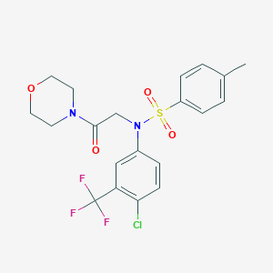 molecular formula C20H20ClF3N2O4S B422004 N-[4-chloro-3-(trifluoromethyl)phenyl]-4-methyl-N-[2-(4-morpholinyl)-2-oxoethyl]benzenesulfonamide 