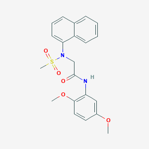 molecular formula C21H22N2O5S B422006 N-(2,5-dimethoxyphenyl)-2-[(methylsulfonyl)(1-naphthyl)amino]acetamide 