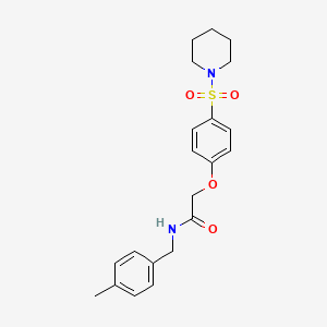 molecular formula C21H26N2O4S B4220060 N-(4-methylbenzyl)-2-[4-(1-piperidinylsulfonyl)phenoxy]acetamide 