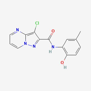 molecular formula C14H11ClN4O2 B4220068 3-chloro-N-(2-hydroxy-5-methylphenyl)pyrazolo[1,5-a]pyrimidine-2-carboxamide 