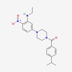 molecular formula C22H28N4O3 B4220074 N-ethyl-5-[4-(4-isopropylbenzoyl)-1-piperazinyl]-2-nitroaniline 