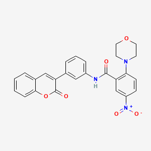 molecular formula C26H21N3O6 B4220085 2-(morpholin-4-yl)-5-nitro-N-[3-(2-oxo-2H-chromen-3-yl)phenyl]benzamide 