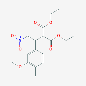 molecular formula C17H23NO7 B4220107 Diethyl 2-[1-(3-methoxy-4-methylphenyl)-2-nitroethyl]propanedioate 