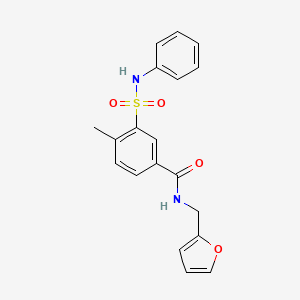 N-(furan-2-ylmethyl)-4-methyl-3-(phenylsulfamoyl)benzamide