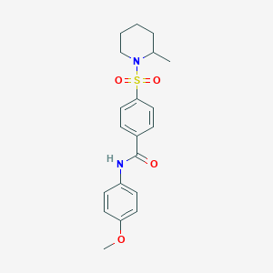 molecular formula C20H24N2O4S B422012 N-(4-methoxyphenyl)-4-[(2-methyl-1-piperidinyl)sulfonyl]benzamide 