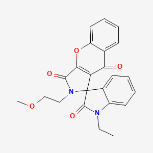 1'-ETHYL-2-(2-METHOXYETHYL)-1',2',3,9-TETRAHYDRO-2H-SPIRO[CHROMENO[2,3-C]PYRROLE-1,3'-INDOLE]-2',3,9-TRIONE