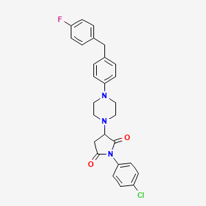 1-(4-Chlorophenyl)-3-{4-[4-(4-fluorobenzyl)phenyl]piperazin-1-yl}pyrrolidine-2,5-dione