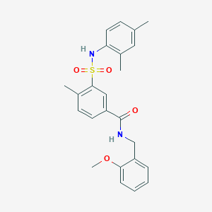 molecular formula C24H26N2O4S B4220151 3-{[(2,4-dimethylphenyl)amino]sulfonyl}-N-(2-methoxybenzyl)-4-methylbenzamide 