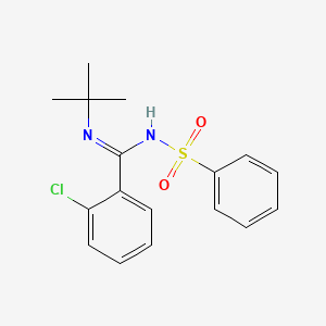 molecular formula C17H19ClN2O2S B4220165 N-(tert-butyl)-2-chloro-N'-(phenylsulfonyl)benzenecarboximidamide 