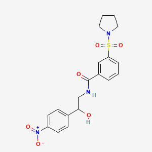 N-[2-HYDROXY-2-(4-NITROPHENYL)ETHYL]-3-(PYRROLIDINE-1-SULFONYL)BENZAMIDE