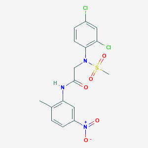 molecular formula C16H15Cl2N3O5S B4220191 N~2~-(2,4-dichlorophenyl)-N~1~-(2-methyl-5-nitrophenyl)-N~2~-(methylsulfonyl)glycinamide 