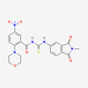 N-[(2-methyl-1,3-dioxo-2,3-dihydro-1H-isoindol-5-yl)carbamothioyl]-2-(morpholin-4-yl)-5-nitrobenzamide