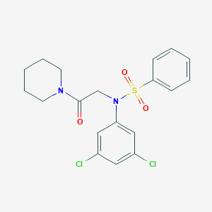 molecular formula C19H20Cl2N2O3S B422022 N-(3,5-dichlorophenyl)-N-[2-oxo-2-(1-piperidinyl)ethyl]benzenesulfonamide 