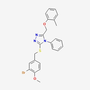 3-[(3-Bromo-4-methoxyphenyl)methylsulfanyl]-5-[(2-methylphenoxy)methyl]-4-phenyl-1,2,4-triazole