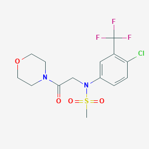 molecular formula C14H16ClF3N2O4S B422024 N-[4-chloro-3-(trifluoromethyl)phenyl]-N-(2-morpholin-4-yl-2-oxoethyl)methanesulfonamide 
