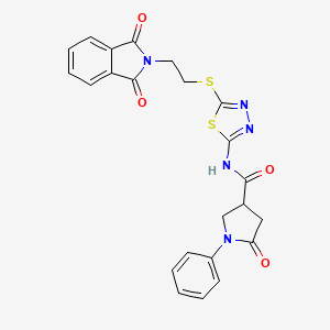 molecular formula C23H19N5O4S2 B4220248 N-(5-{[2-(1,3-dioxo-1,3-dihydro-2H-isoindol-2-yl)ethyl]sulfanyl}-1,3,4-thiadiazol-2-yl)-5-oxo-1-phenylpyrrolidine-3-carboxamide 