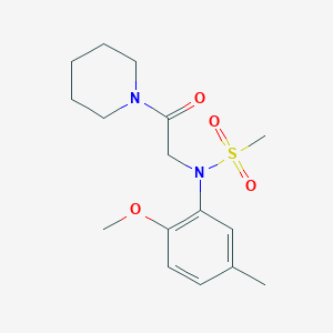 molecular formula C16H24N2O4S B422028 N-(2-methoxy-5-methylphenyl)-N-[2-oxo-2-(1-piperidinyl)ethyl]methanesulfonamide 
