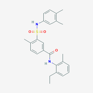 molecular formula C25H28N2O3S B4220285 3-[(3,4-dimethylphenyl)sulfamoyl]-N-(2-ethyl-6-methylphenyl)-4-methylbenzamide 