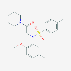 molecular formula C22H28N2O4S B422029 N-(2-methoxy-5-methylphenyl)-4-methyl-N-(2-oxo-2-piperidin-1-ylethyl)benzenesulfonamide 