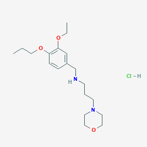 molecular formula C19H33ClN2O3 B4220298 N-[(3-ethoxy-4-propoxyphenyl)methyl]-3-morpholin-4-ylpropan-1-amine;hydrochloride 