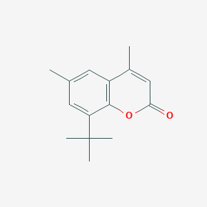 molecular formula C15H18O2 B042203 2H-1-苯并吡喃-2-酮，8-(1,1-二甲基乙基)-4,6-二甲基- CAS No. 17874-34-9
