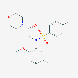 molecular formula C21H26N2O5S B422030 N-(2-methoxy-5-methylphenyl)-4-methyl-N-[2-(4-morpholinyl)-2-oxoethyl]benzenesulfonamide 