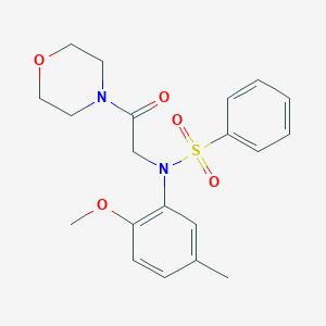 molecular formula C20H24N2O5S B422031 N-(2-methoxy-5-methylphenyl)-N-(2-morpholin-4-yl-2-oxoethyl)benzenesulfonamide 