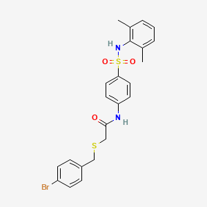 molecular formula C23H23BrN2O3S2 B4220317 2-[(4-bromobenzyl)thio]-N-(4-{[(2,6-dimethylphenyl)amino]sulfonyl}phenyl)acetamide 