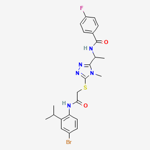 N-[1-[5-[2-(4-bromo-2-propan-2-ylanilino)-2-oxoethyl]sulfanyl-4-methyl-1,2,4-triazol-3-yl]ethyl]-4-fluorobenzamide