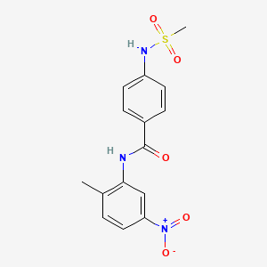 molecular formula C15H15N3O5S B4220365 N-(2-methyl-5-nitrophenyl)-4-[(methylsulfonyl)amino]benzamide 