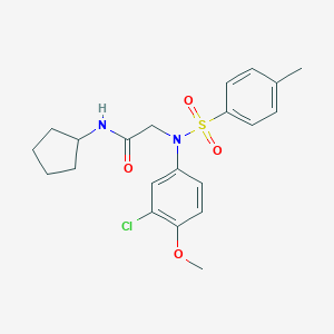 molecular formula C21H25ClN2O4S B422037 2-{3-chloro-4-methoxy[(4-methylphenyl)sulfonyl]anilino}-N-cyclopentylacetamide 