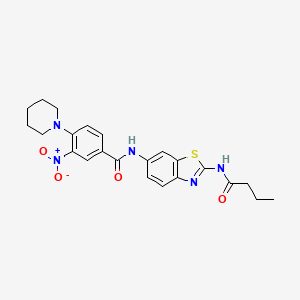 N-[2-(butyrylamino)-1,3-benzothiazol-6-yl]-3-nitro-4-(1-piperidinyl)benzamide