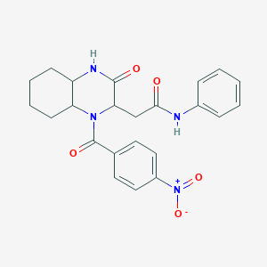 molecular formula C23H24N4O5 B4220383 2-[1-(4-NITROBENZOYL)-3-OXO-DECAHYDROQUINOXALIN-2-YL]-N-PHENYLACETAMIDE 