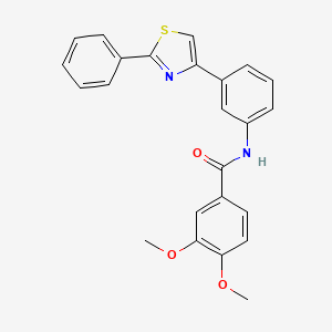 3,4-dimethoxy-N-[3-(2-phenyl-1,3-thiazol-4-yl)phenyl]benzamide