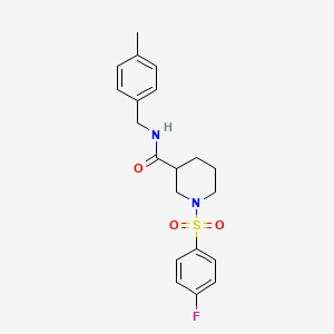 1-(4-fluorophenyl)sulfonyl-N-[(4-methylphenyl)methyl]piperidine-3-carboxamide