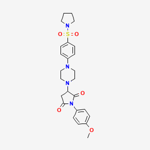 1-(4-METHOXYPHENYL)-3-{4-[4-(1-PYRROLIDINYLSULFONYL)PHENYL]PIPERAZINO}DIHYDRO-1H-PYRROLE-2,5-DIONE