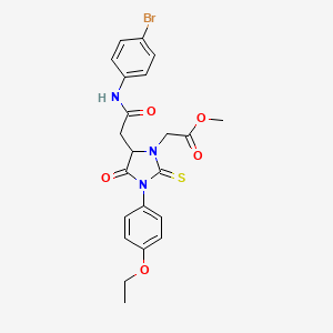 Methyl 2-[5-[2-(4-bromoanilino)-2-oxoethyl]-3-(4-ethoxyphenyl)-4-oxo-2-sulfanylideneimidazolidin-1-yl]acetate