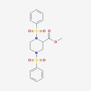 molecular formula C18H20N2O6S2 B422046 Methyl 1,4-bis(phenylsulfonyl)-2-piperazinecarboxylate 