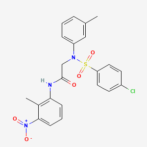 molecular formula C22H20ClN3O5S B4220484 2-(N-(4-chlorophenyl)sulfonyl-3-methylanilino)-N-(2-methyl-3-nitrophenyl)acetamide 