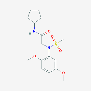 molecular formula C16H24N2O5S B422049 N-cyclopentyl-N~2~-(2,5-dimethoxyphenyl)-N~2~-(methylsulfonyl)glycinamide 