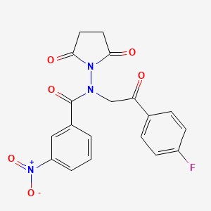 molecular formula C19H14FN3O6 B4220491 N-(2,5-dioxo-1-pyrrolidinyl)-N-[2-(4-fluorophenyl)-2-oxoethyl]-3-nitrobenzamide 