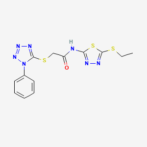 N-[5-(ethylsulfanyl)-1,3,4-thiadiazol-2-yl]-2-[(1-phenyl-1H-tetrazol-5-yl)sulfanyl]acetamide