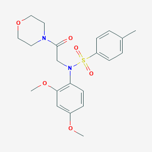 molecular formula C21H26N2O6S B422051 N-(2,4-dimethoxyphenyl)-4-methyl-N-[2-(4-morpholinyl)-2-oxoethyl]benzenesulfonamide 