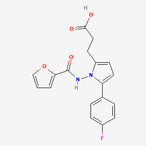 molecular formula C18H15FN2O4 B4220519 3-{5-(4-FLUOROPHENYL)-1-[(2-FURYLCARBONYL)AMINO]-1H-PYRROL-2-YL}PROPANOIC ACID 