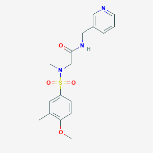 molecular formula C17H21N3O4S B4220520 N~2~-[(4-methoxy-3-methylphenyl)sulfonyl]-N~2~-methyl-N-(pyridin-3-ylmethyl)glycinamide 