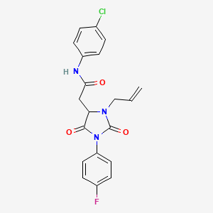 molecular formula C20H17ClFN3O3 B4220543 N-(4-chlorophenyl)-2-[1-(4-fluorophenyl)-2,5-dioxo-3-(prop-2-en-1-yl)imidazolidin-4-yl]acetamide 