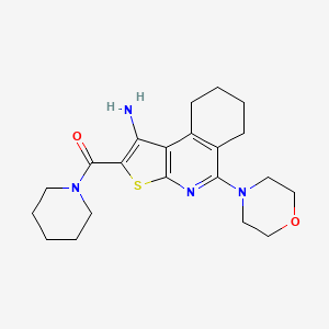 molecular formula C21H28N4O2S B4220554 5-(4-morpholinyl)-2-(1-piperidinylcarbonyl)-6,7,8,9-tetrahydrothieno[2,3-c]isoquinolin-1-amine 